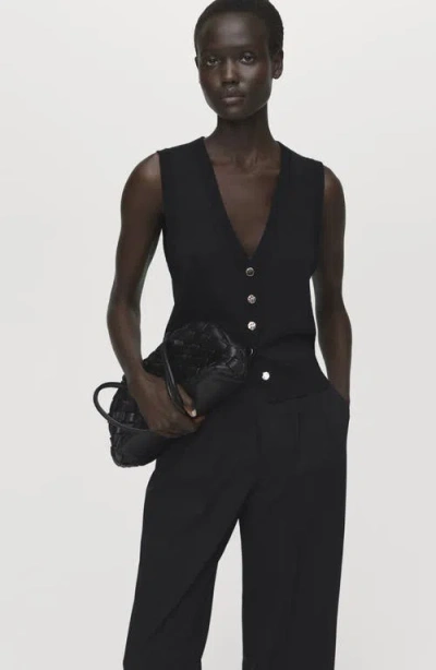 Mango Women's Straight-fit Pleated Pants In Black