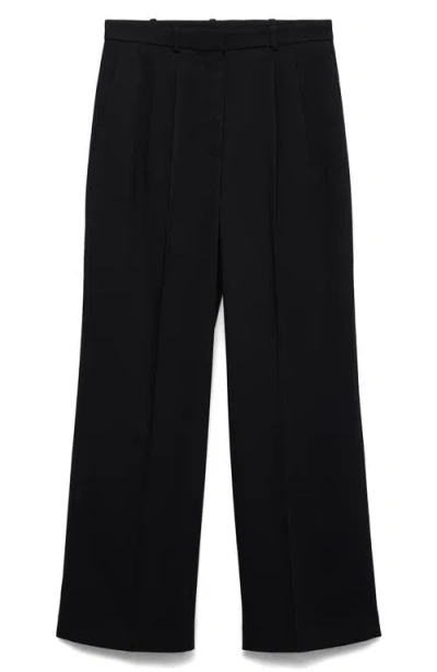 Mango Women's Straight-fit Pleated Pants In Black