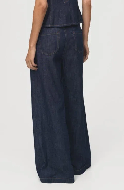 Mango Women's Wide Leg Mid-rise Jeans In Blue
