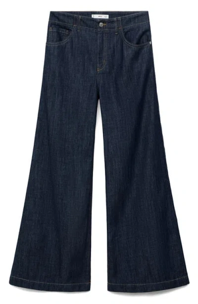 Mango Women's Wide Leg Mid-rise Jeans In Blue