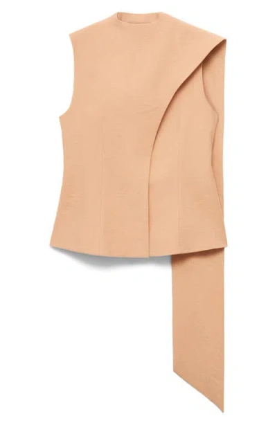 Mango Asymmetric Sleeveless Top In Multi