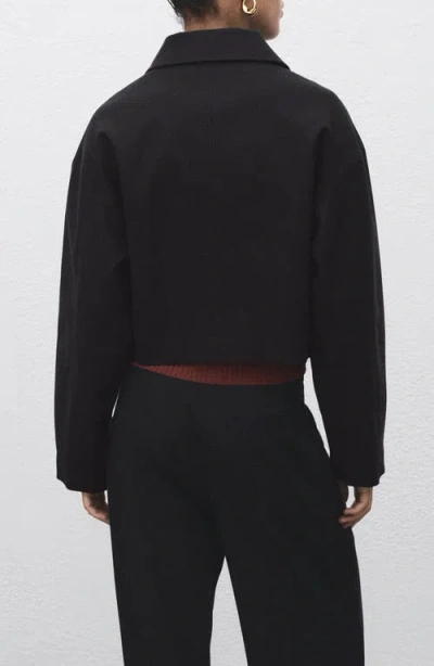 Mango Crop Button Front Jacket In Multi