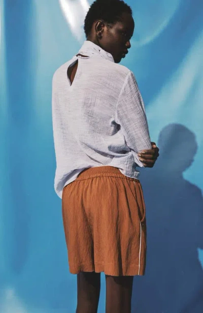 Mango Textured Shorts In Multi