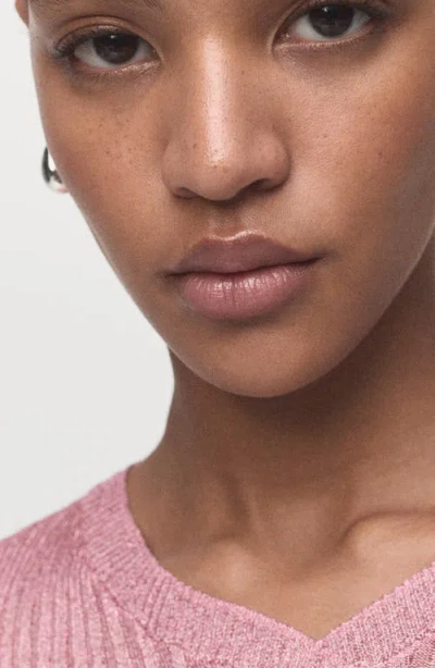 Mango Semi-transparent Lurex Sweater Pastel Pink In Pink