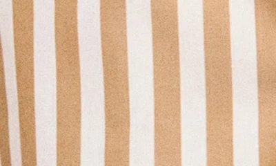 Mango Oversize Striped Shirt Off White In Nude