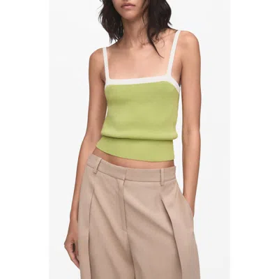 Mango Women's Crop Knitted Top In Green