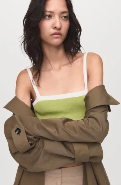 Mango Women's Crop Knitted Top In Green