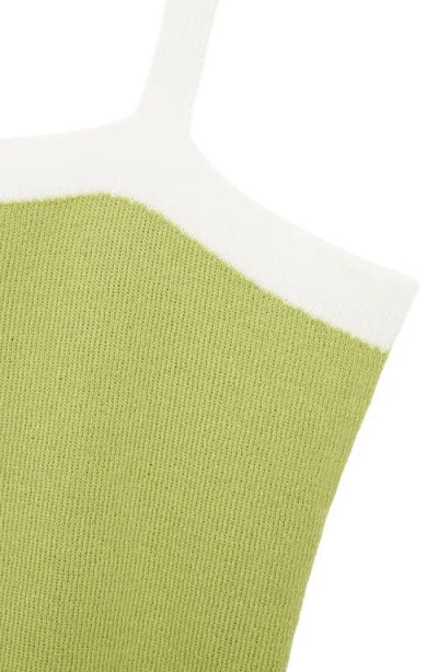 Mango Women's Crop Knitted Top In Green