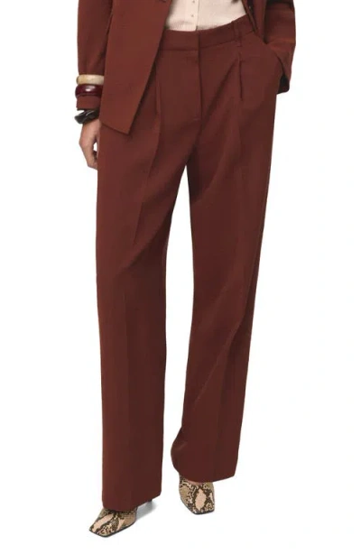 Mango Women's Modal Straight-fit Pants In Brown