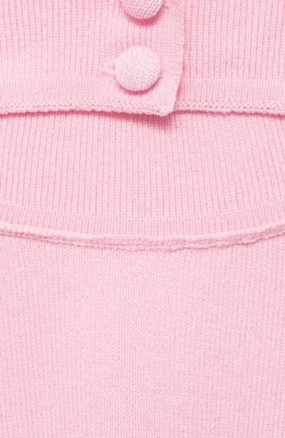 Mango Compact Knit High Neck Halter Top In Pink