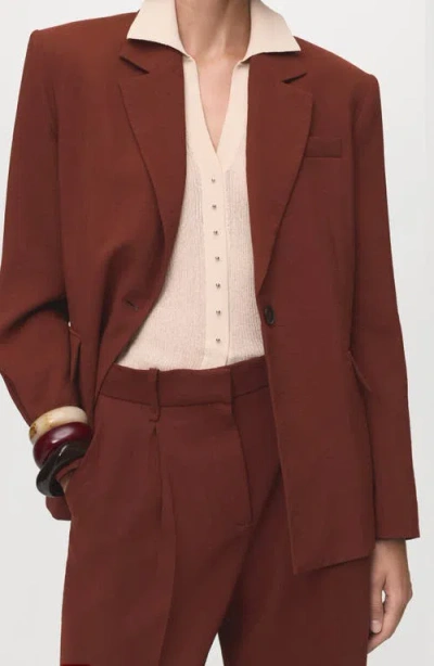 Mango Women's Modal Straight-fit Pants In Brown