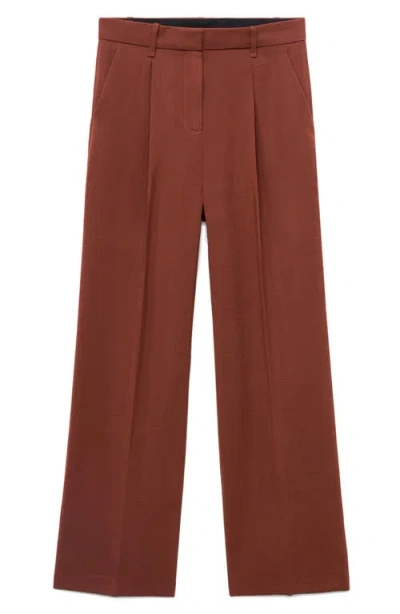 Mango Women's Modal Straight-fit Pants In Brown