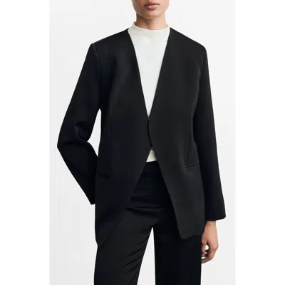 Mango Women's Double-breasted Suit Jacket In Black
