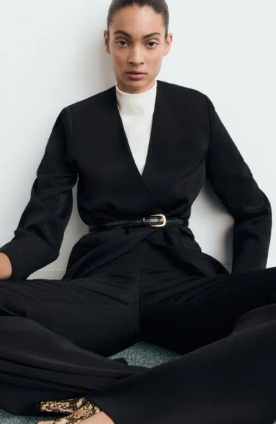 Mango Women's Double-breasted Suit Jacket In Black