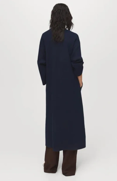 Mango Long Cardigan In Blue
