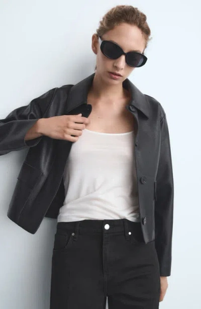 Mango Violet Flared High-rise Jeans Black Denim In Black