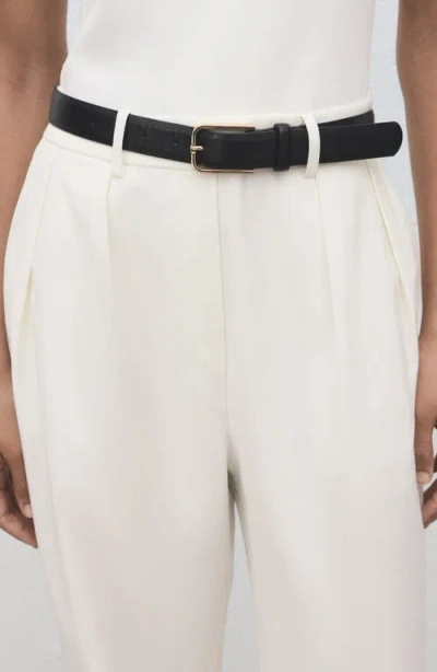 Mango Combined-fabric Jumpsuit With Belt Off White In White