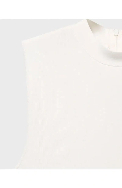 Mango Combined-fabric Jumpsuit With Belt Off White In White