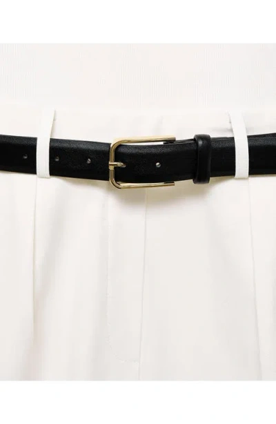 Mango Combined-fabric Jumpsuit With Belt Off White In White