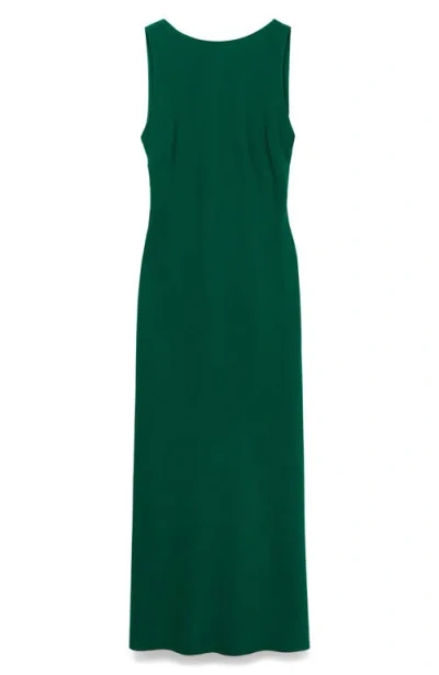 Mango Midi-dress With Open Back Green In Green