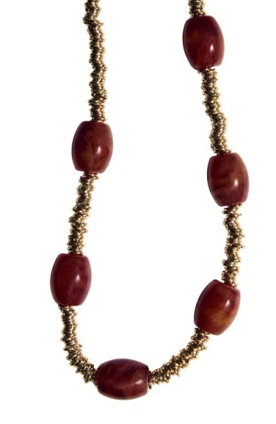 Mango Beaded Chain Necklace Gold In Gold