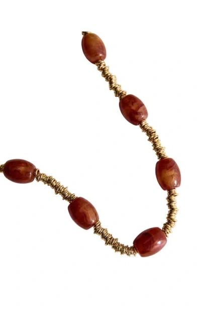 Mango Beaded Chain Necklace Gold In Gold