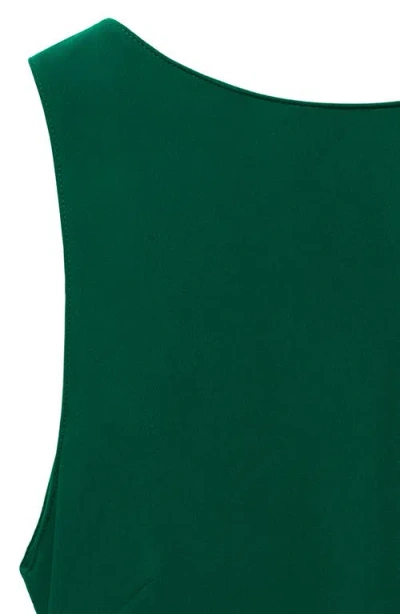 Mango Midi-dress With Open Back Green In Green