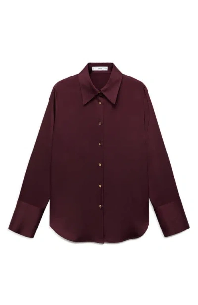 Mango Abstract Print Button-up Shirt In Red