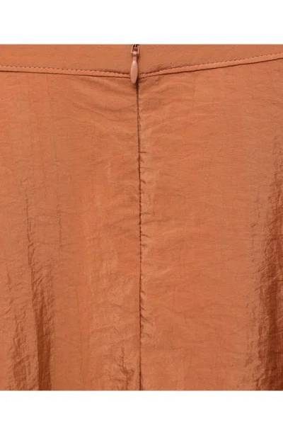 Mango Midi Satin Skirt Caramel In Brown