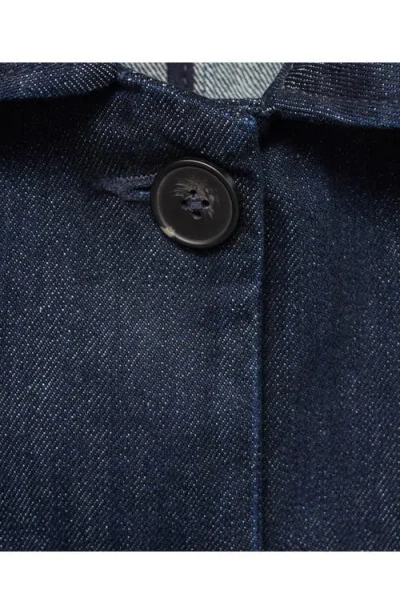 Mango Crop Denim Jacket In Blue