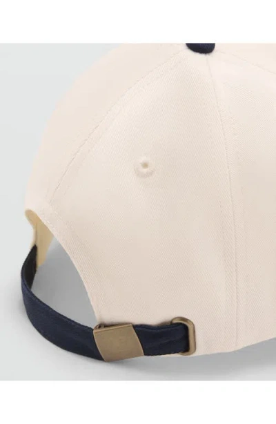 Mango Embroidered Message Adjustable Baseball Cap In White