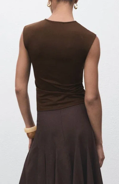 Mango Fitted Sleeveless Top In Brown