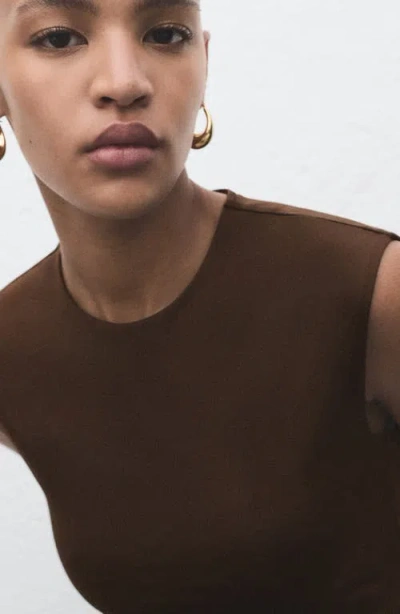 Mango Fitted Sleeveless Top In Brown