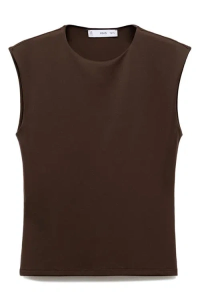 Mango Fitted Sleeveless Top In Brown