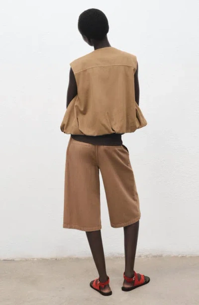 Mango Women's Belted Denim Jorts In Brown