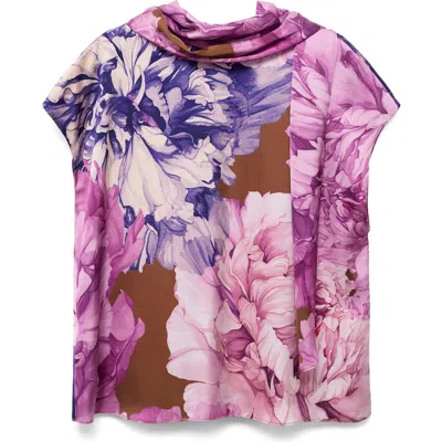 Mango Women's Floral Scarf Blouse In Pink