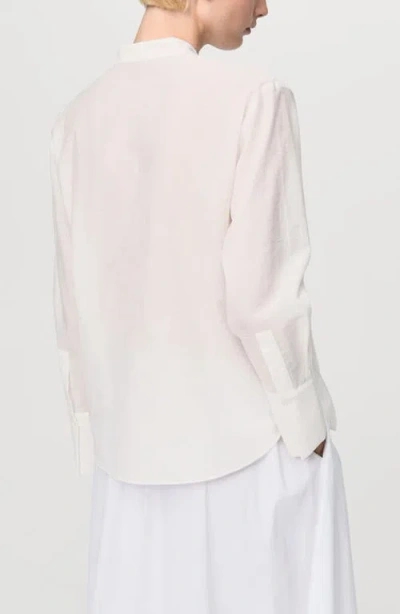 Mango Stitch Detail Shirt In White