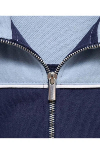 Mango Two-tone Fitted Jacket Blue In Blue