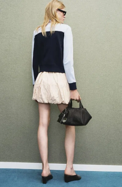 Mango Two-tone Fitted Jacket Blue In Blue