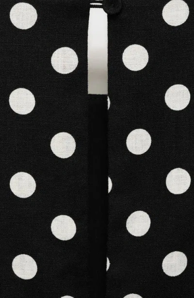 Mango Polka-dot Belt Jumpsuit Black In Black