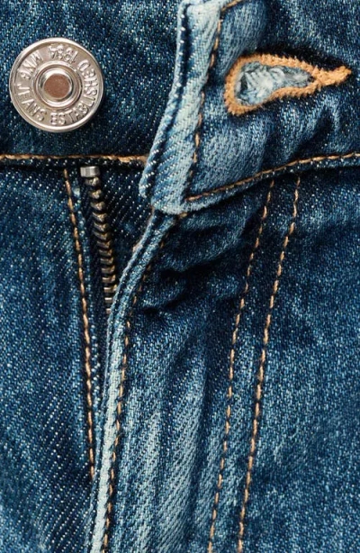 Mango Claudia Slim-fit Cropped Jeans Dark Blue In Blue