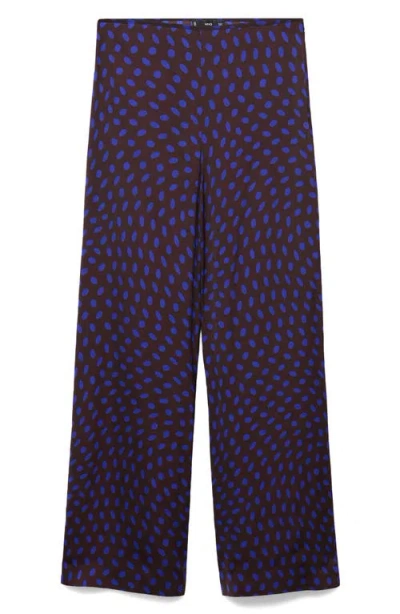 Mango Women's Polka Dots Flare Pants In Purple