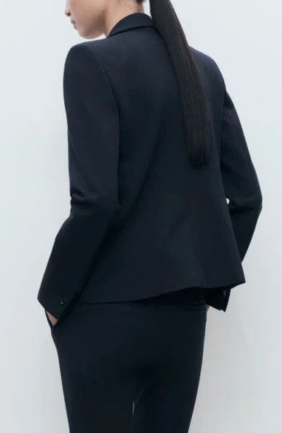 Mango Fitted Suit Jacket In Blue