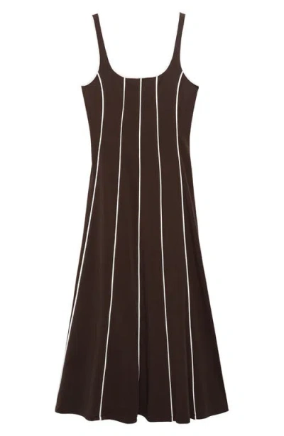 Mango Women's Striped Cotton Dress In Black
