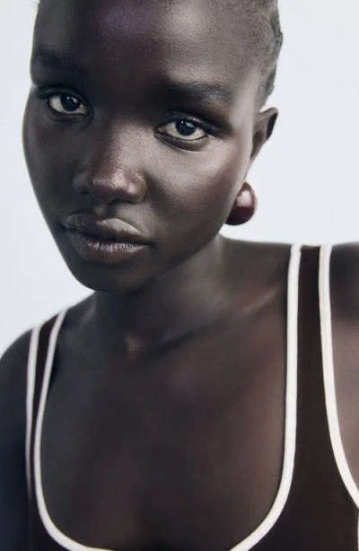 Mango Women's Striped Cotton Dress In Black