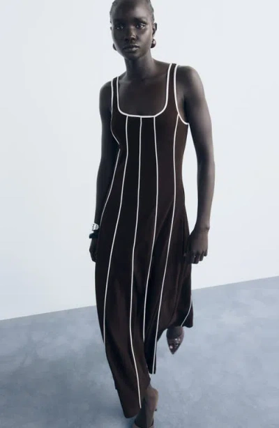 Mango Women's Striped Cotton Dress In Black