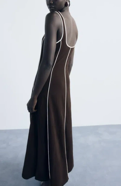 Mango Women's Striped Cotton Dress In Black