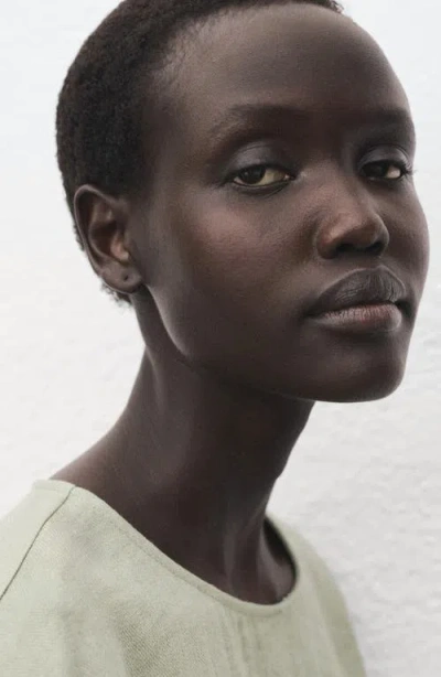 Mango Oversized Blouse With Turn-up Sleeves Aqua Green In Green