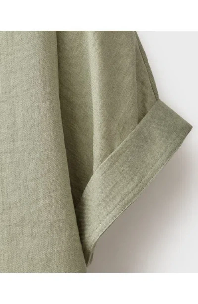 Mango Oversized Blouse With Turn-up Sleeves Aqua Green In Green