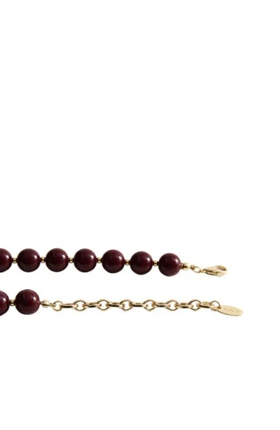 Mango Collier Boules Combinées Grenat - Femme - Taille Unique -  In Black